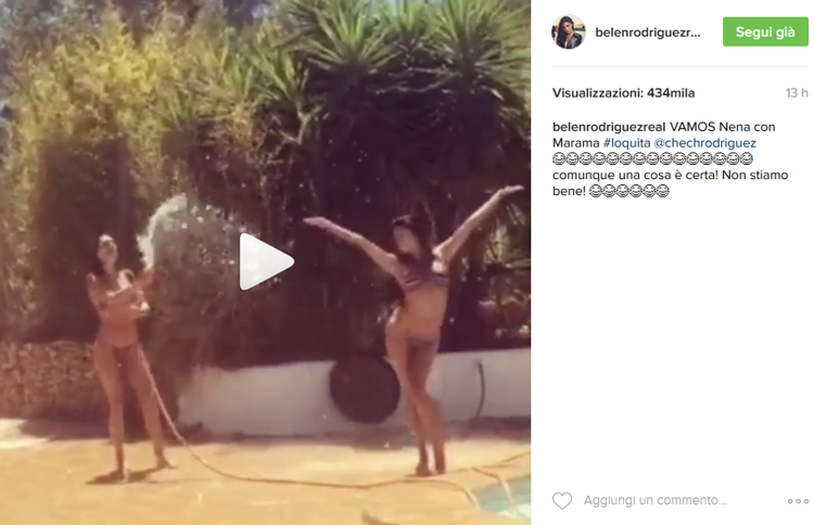 Belen e Cecilia Rodriguez nel video pubblicato su Instagram