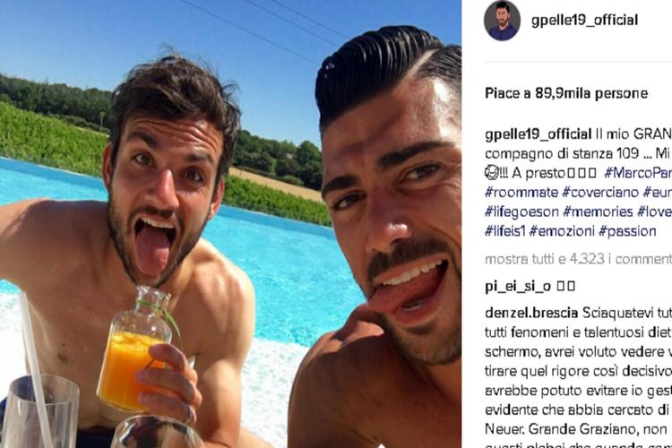 Il selfie postato da Graziano Pellè con Marco Parolo (foto da Instagram)