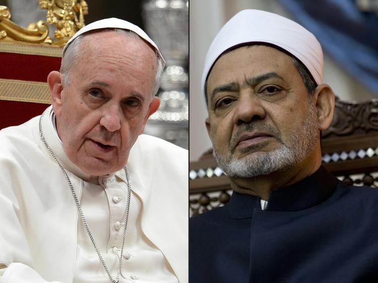 Pope Francis (L) and (R) Ahmed al-Tayeb, Grand Imam of Egypt's al-Azhar mosquePhoto: AFP
