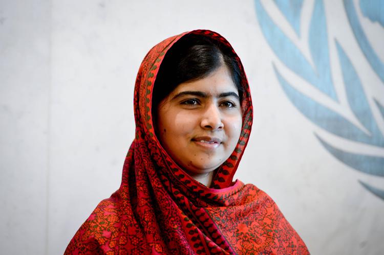 L'attivista Pakistana Malala Yousafzai alla sede delle Nazioni Unite a New York (Fotogramma)