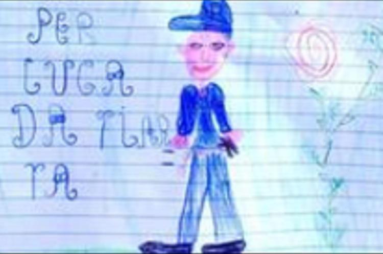 Il disegno che la piccola Ilaria ha dedicato a un poliziotto (foto da Facebook)