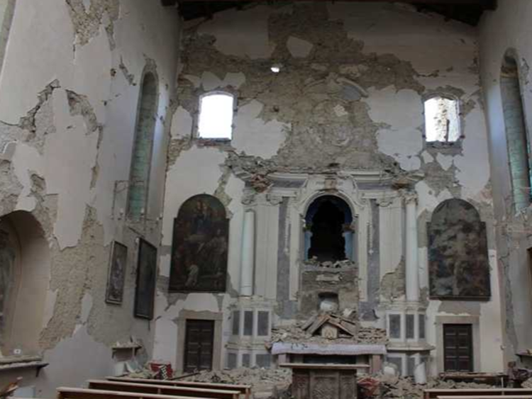 La chiesa di Sant'Antagostino ad Amatrice (Foto dei Carabinieri Tutela Patrimonio Culturale - Carabinieri  Tutela Patrimonio Culturale