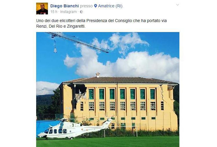 Il post della discordia sulla bacheca di Diego Bianchi, conduttore di 'Gazebo'