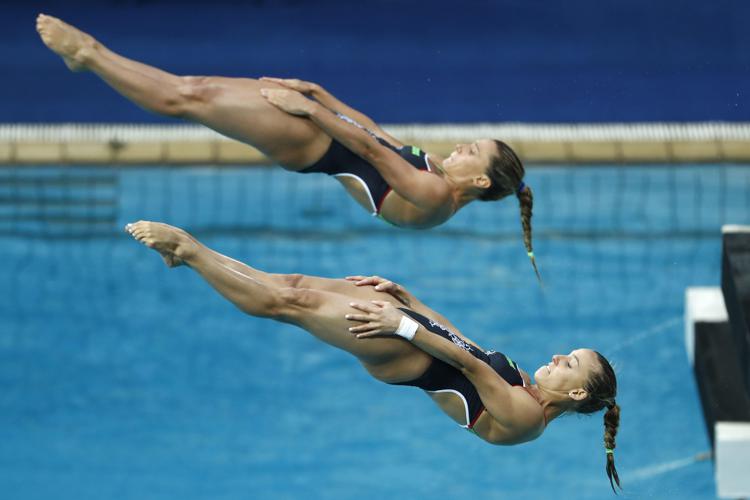 Le azzurre Tania Cagnotto e Francesca Dallape' (Foto Afp) - AFP