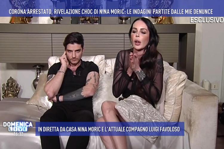 Nina Moric e Luigi Favoloso (fermo immagine video 'Domenica Live')