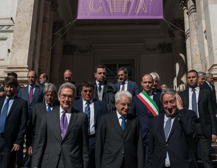 Il Presidente della Repubblica all'inaugurazione della 16esima Quadriennale d'Arte di Roma al Palazzo delle Esposizioni