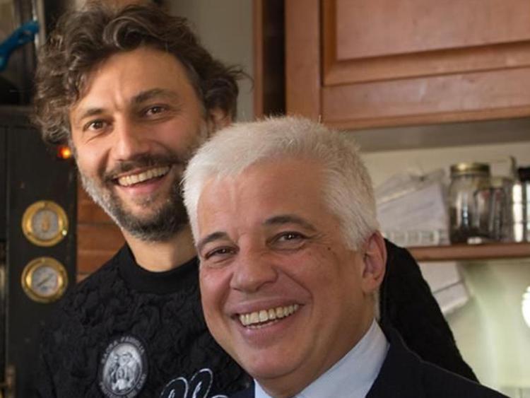 Il tenore Jonas Kaufmann con il sovrintendente del Teatro Massimo di Palermo, Francesco Giambrone