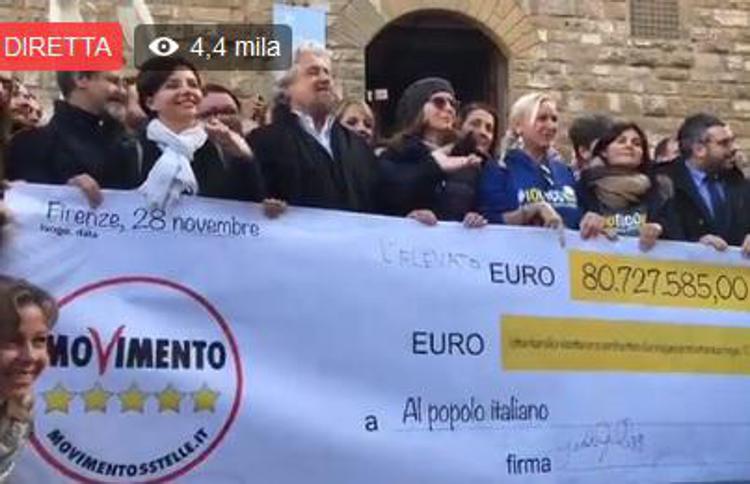 M5S, Grillo a Firenze per il Restitution Day