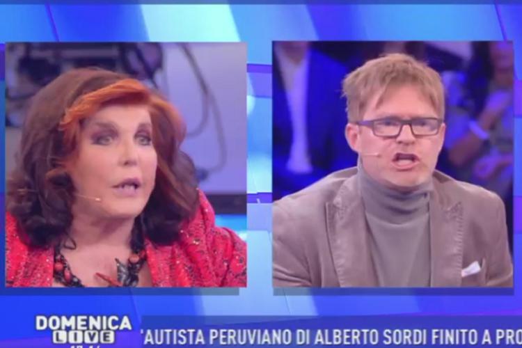 La contessa Patrizia De Blanck e il giornalista Fabrizio Facci a 'Domenica Live'