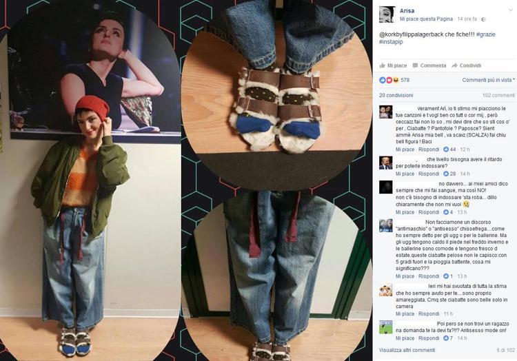Le scarpe di Arisa dividono Instagram /Foto