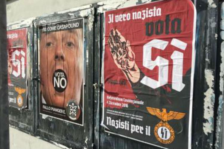 Referendum, 'il vero nazista vota Sì': manifesti choc a Roma