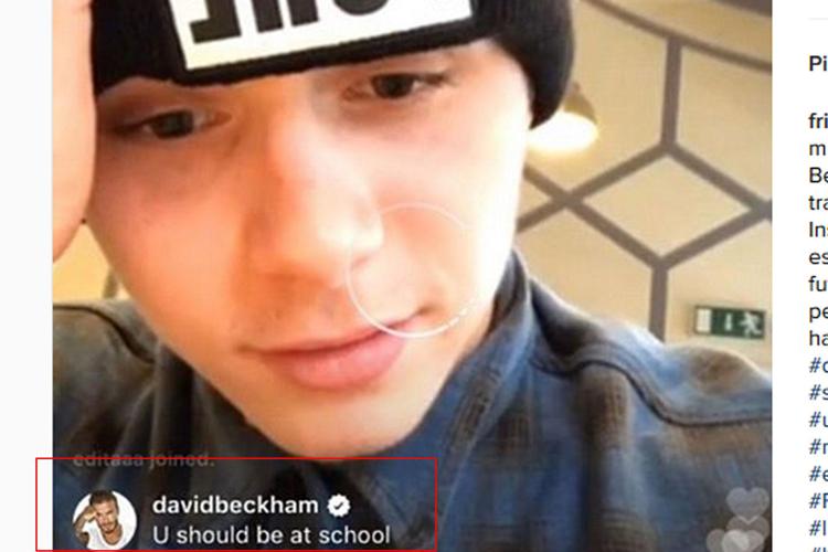 Il figlio è live su Instagram, David Beckham lo 'trolla': 