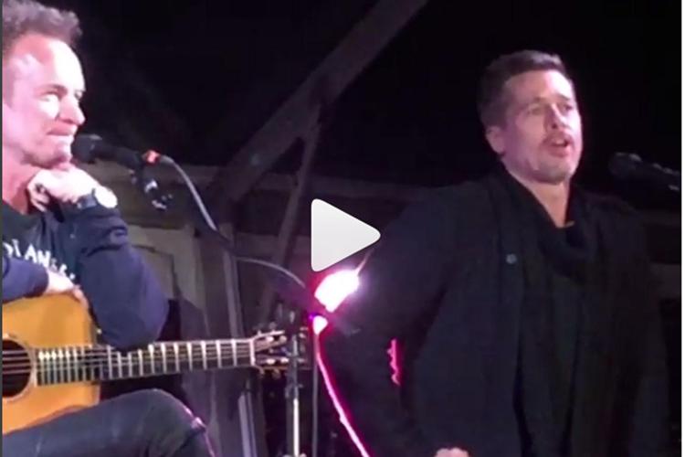 Che ci fanno insieme sul palco Sting, Chris Cornell e Brad Pitt?