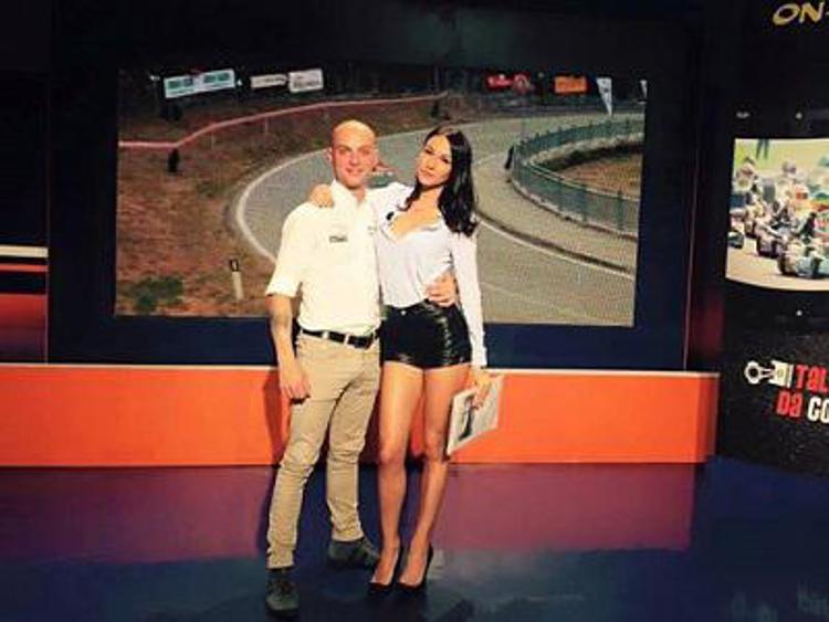 Riccardo Scarlato conduttore televisivo del programma Go Kart di Sportitalia e Giorgia Crivello, che insieme a Scarlato conduce On Race