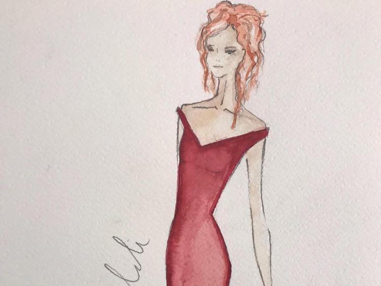 Uno degli abiti haute couture firmati Antonio Grimaldi che Fiorella Mannoia indosserà al Festival di Sanremo
