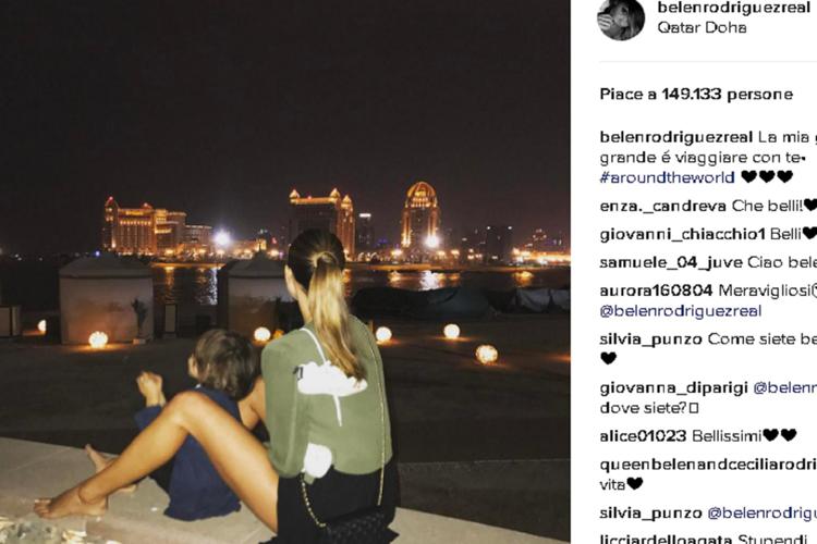 Belen e Santiago a Doha (foto da Instagram)