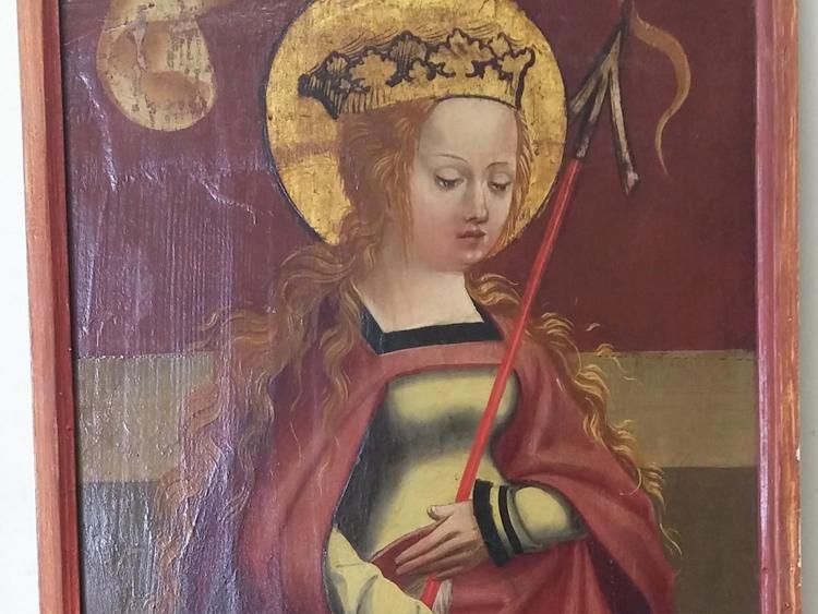 particolare dei dipinti a olio su tavola a fondo oro del XV secolo