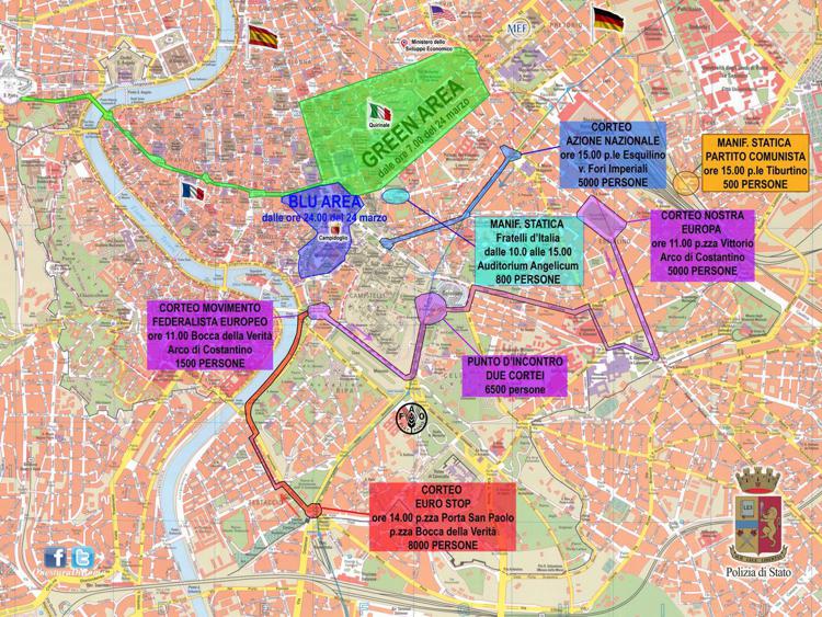 Ue, vertice Roma: ci saranno due zone di sicurezza 'verde' e 'blu'