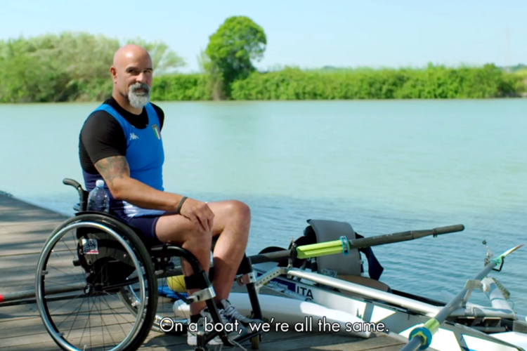 (Fermo immagine dalla video promozione sul canottaggio paralimpico)