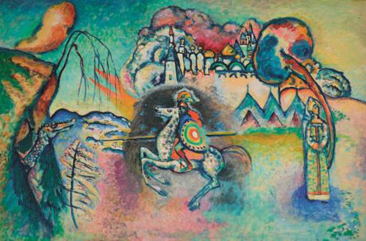 Il cavaliere (San Giorgio) 1914-1915 di Vasilij Kandinskij (Mosca, Galleria Tret’jakov)