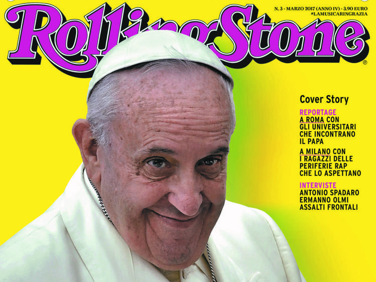 Pope Francis graces cover of Rolling Stone's Italian edition
