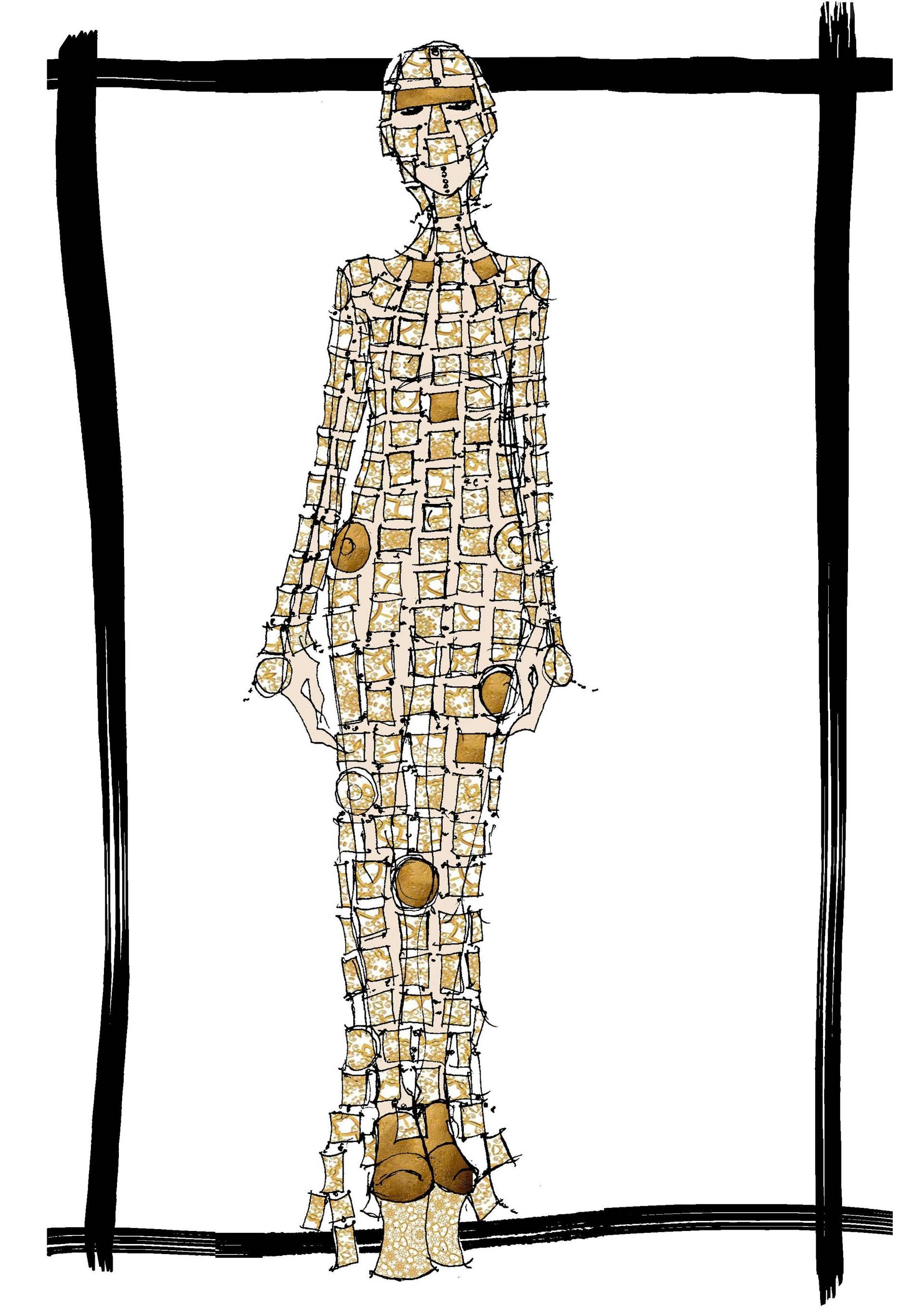 Shéhérazade-disegno di un costume di Kristopher Millar e Lois Swandale