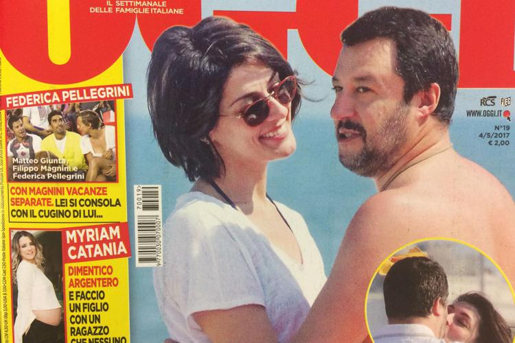 Elisa Isoardi e Matteo Salvini sulla cover di 'Oggi'
