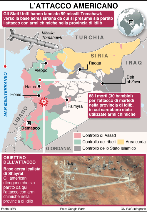infografica attacco americano siria