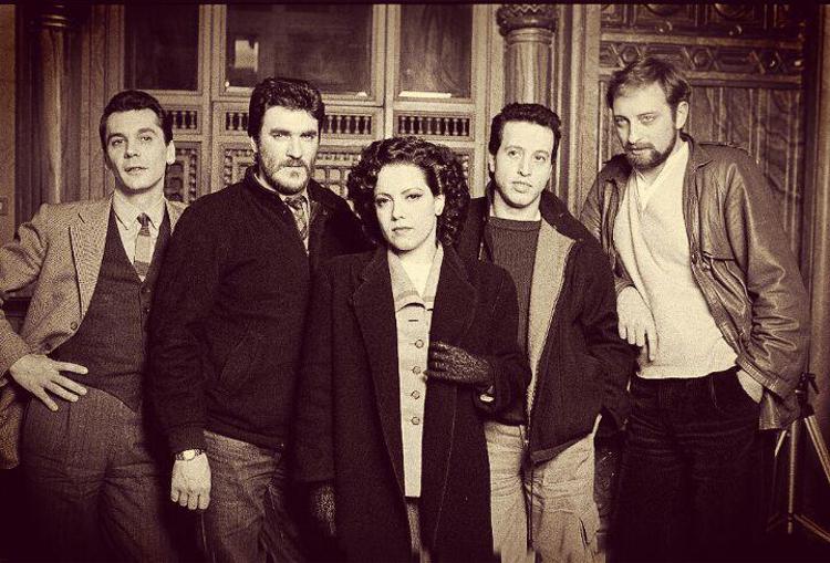 I Matia Bazar nei primi anni '80, con (da sinistra) Aldo Stellita, Giancarlo Golzi,  Antonella Ruggiero, Carlo Marrale e Mauro Sabbione.