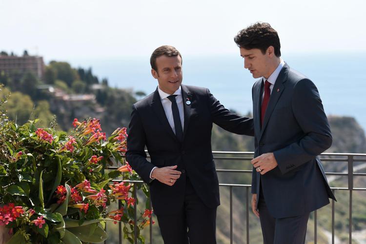  Emmanuel Macron e Justin Trudeau (AFP) - AFP