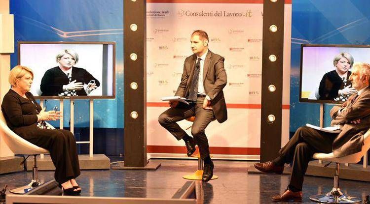 Un momento del Forum Lavoro con l'intervento di Marina Calderone presidente del Consiglio nazionale dei Consulenti del lavoro 