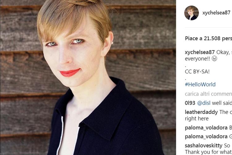 Lo scatto postato da Chelsea Manning su Instagram