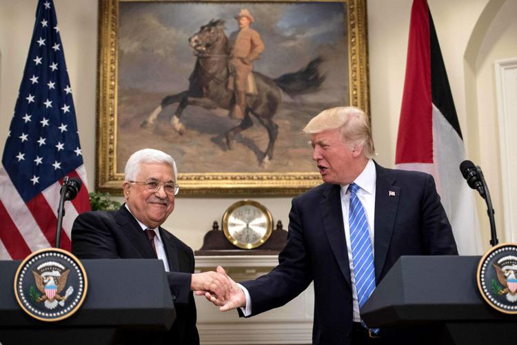 Mahmoud Abbas with Donald Trump