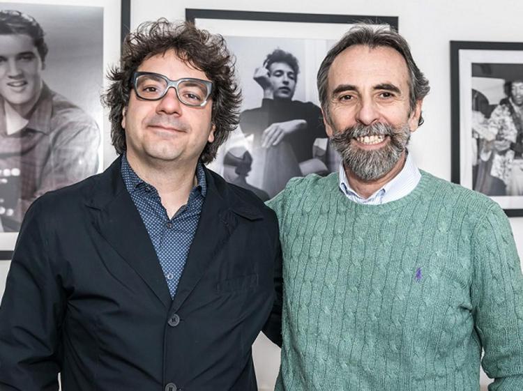 a sinistra Remo Anzovino, a destra il direttore di Sony Classical Luciano Rebeggiani - Simone Di Luca
