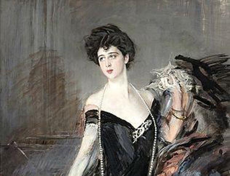 Un dettaglio del 'Ritratto di Donna Franca Florio' realizzato da Giovanni Boldini (fonte Wikipedia)