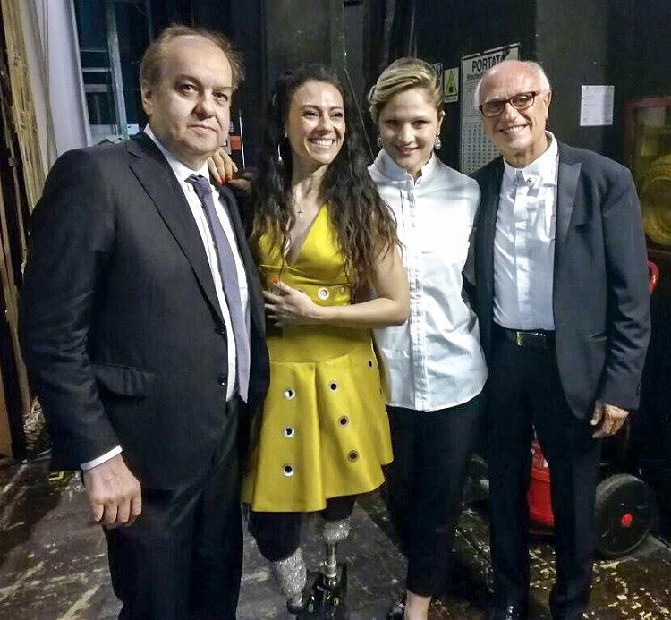  - Da sinistra Vittore De Carli presidente Unitalsi Lombardia, Giusy Versace, Elisa Duvia e Alfredo Versace