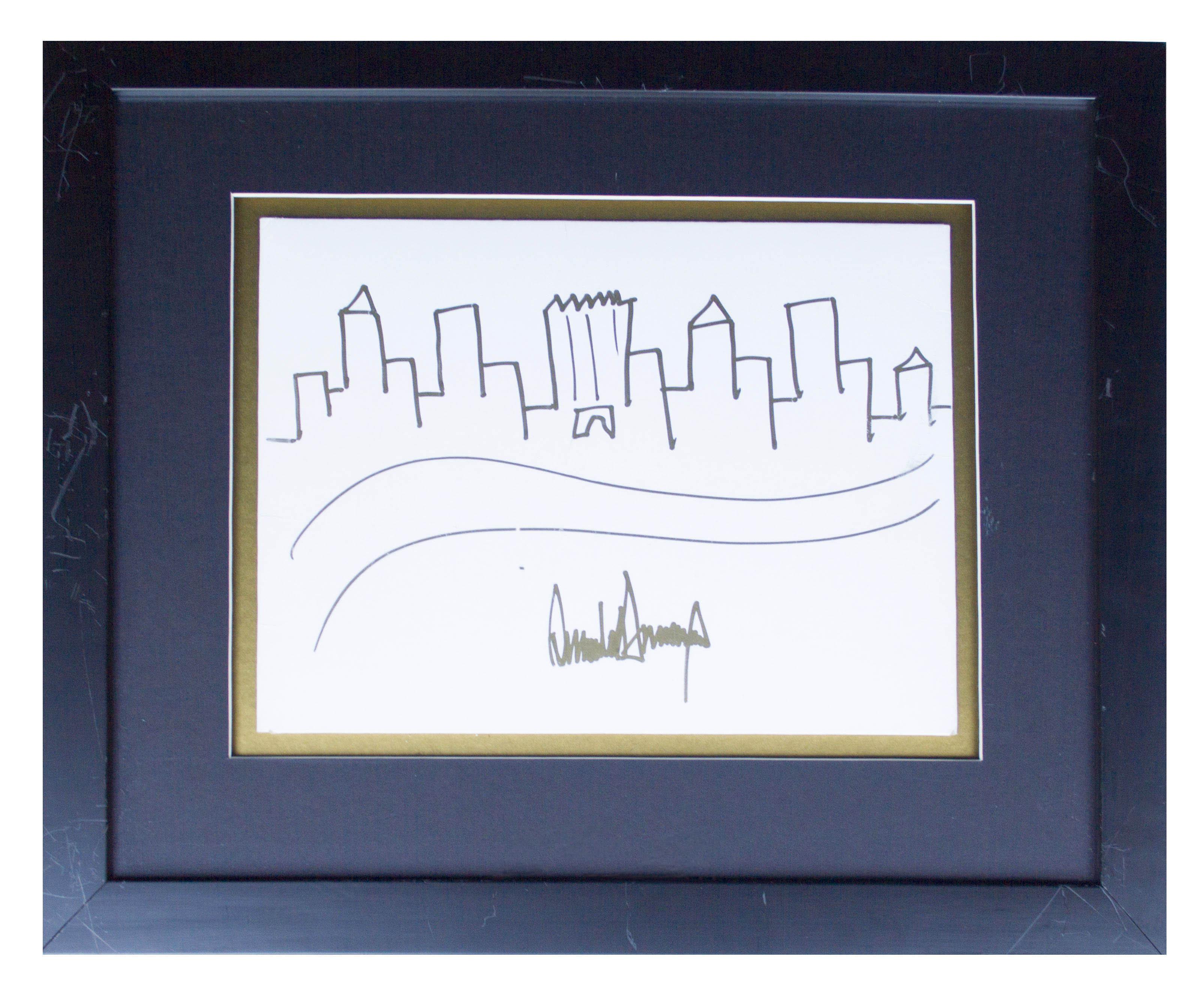 Lo sketch di Donald Trump dello skyline di Manhattan