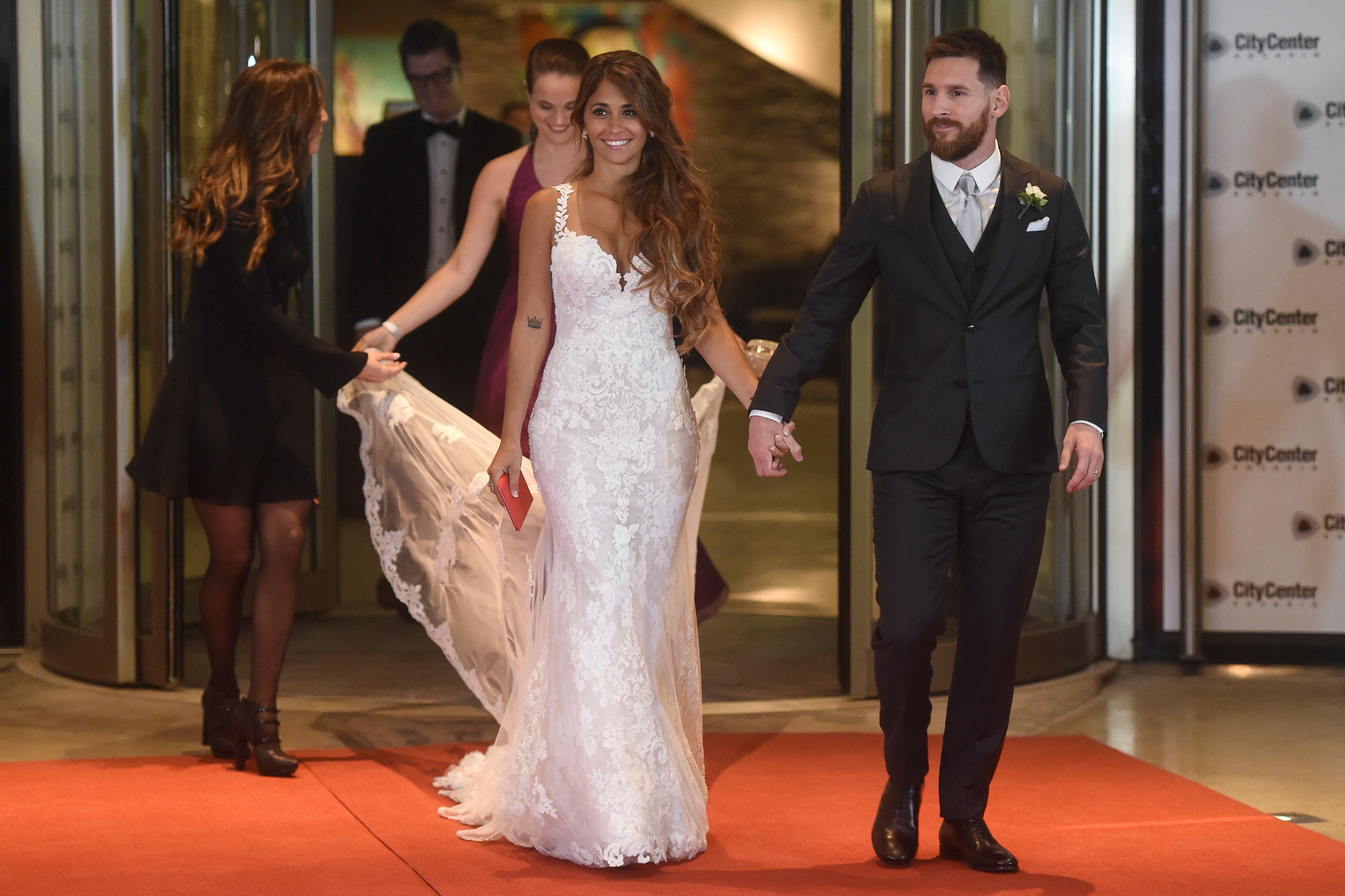 Lionel Messi e Antonella Roccuzzo (Foto Afp)