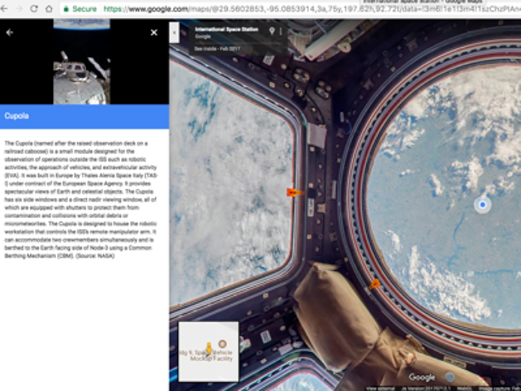 La cupola della ISS (foto Google)