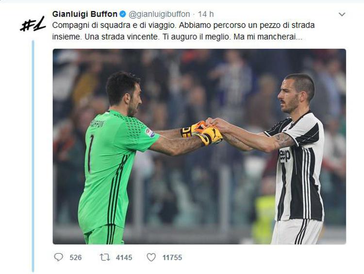 Il tweet di Gianluigi Buffon