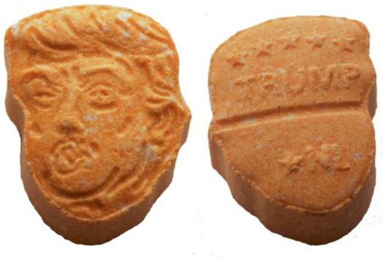 Ecstasy Trump, ecco le pasticche con la faccia del presidente
