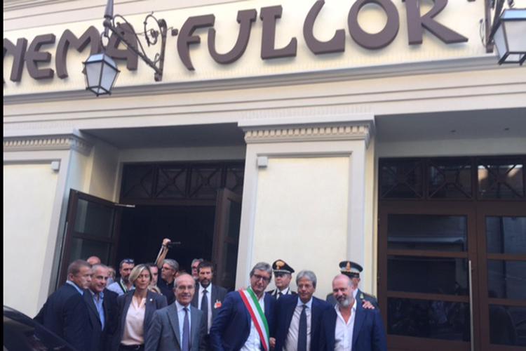 Il presidente del Consiglio Gentiloni in visita al Cinema Fulgor di 'Amarcord' (AdnKronos) 
