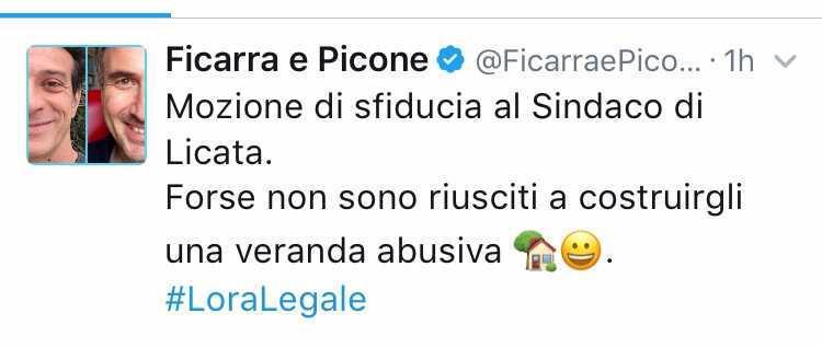 Il tweet di Ficarra&Picone