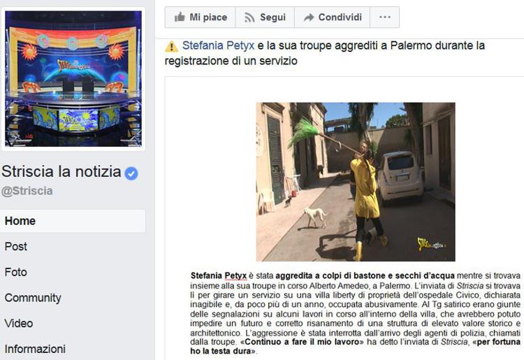 Palermo, aggredita troupe di 'Striscia la Notizia'