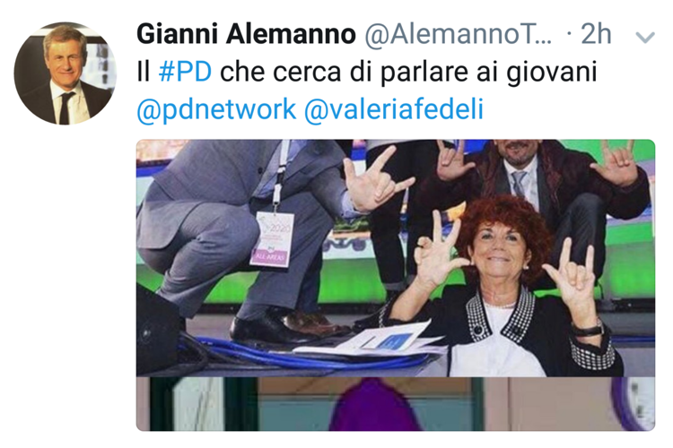 fermo immagine dall'account Twitter di Gianni Alemanno