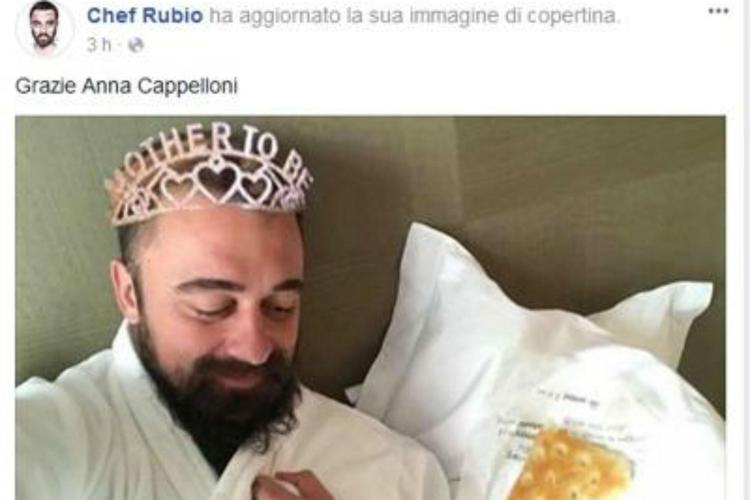 Chef Rubio interpreta a modo suo la foto dell'annuncio di Fedez e Ferragni (Facebook)