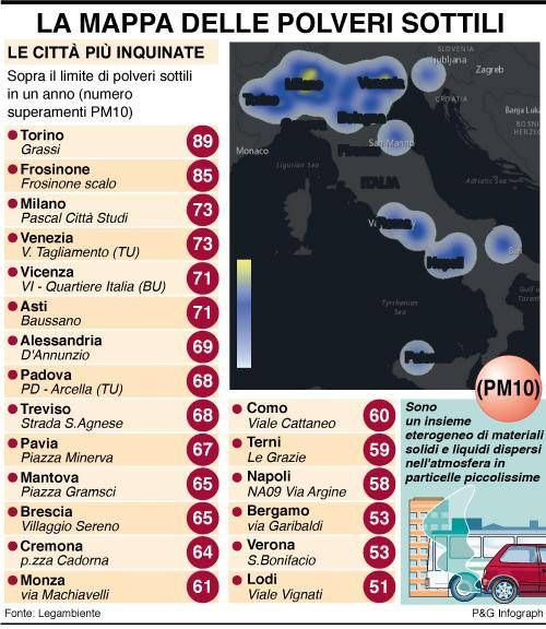 infografica mappa polveri sottili
