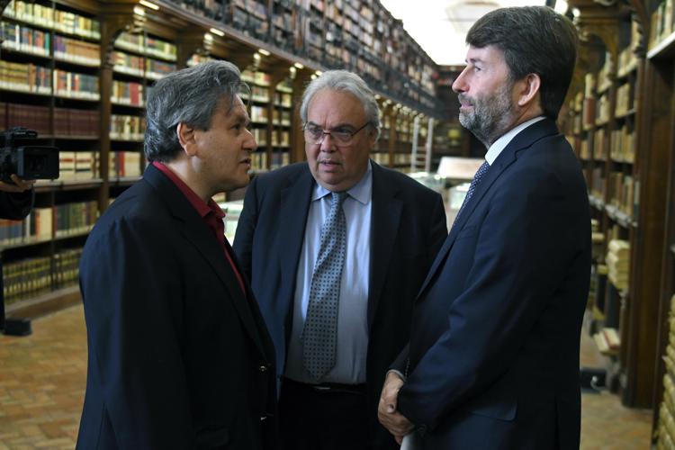 Con il ministro Dario Franceschini, Antonio Pappano e Michele Dall’Ongaro (Adnkronos /Cristiano Camera)