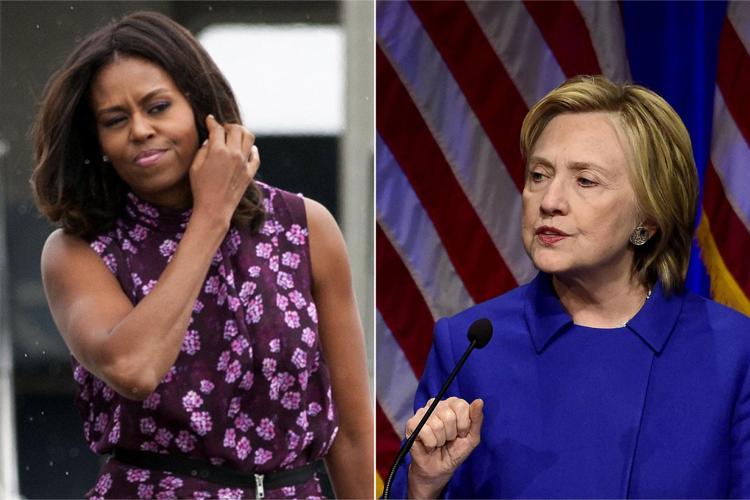 Michelle Obama (AFP) e Hillary Clinton (FOTOGRAMMA)