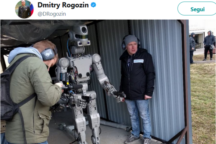Fedor. Immagine dal profilo Twitter di Dimitry Rogozin, vice ministro Federazione Russa